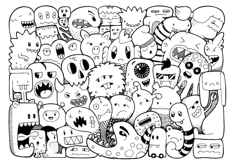 Detail Graffiti Doodle Monster Nomer 22