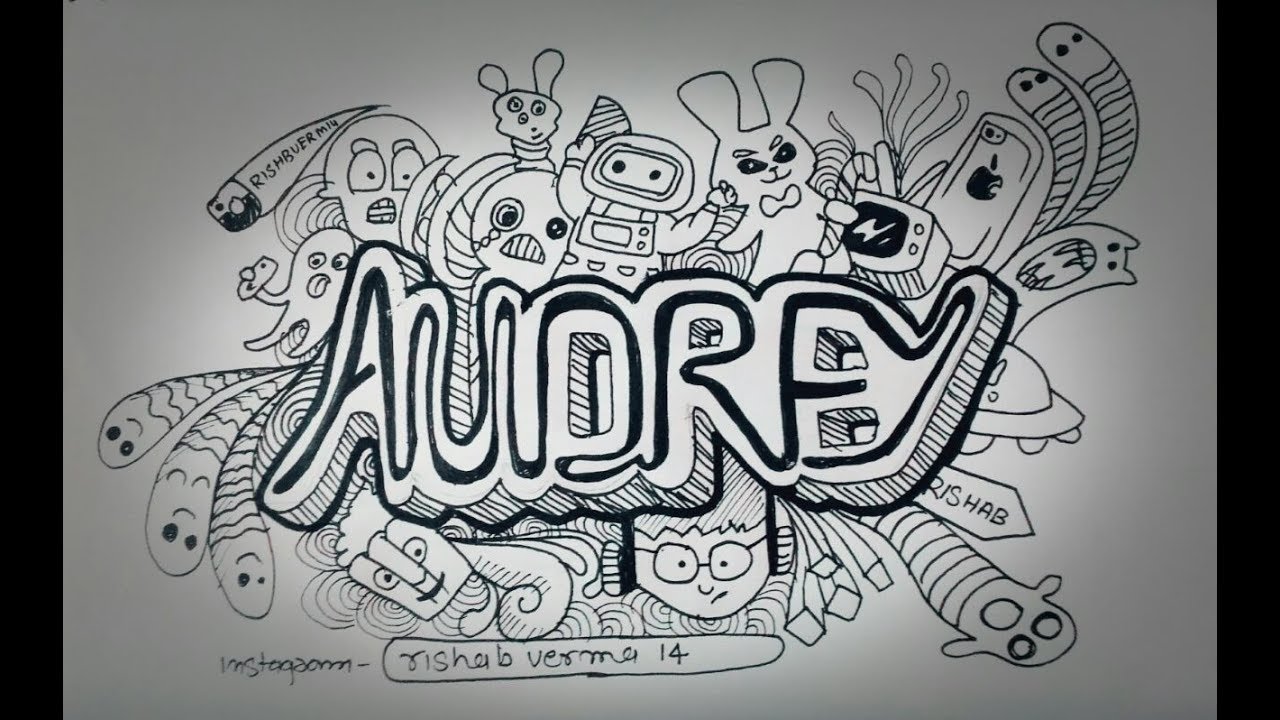 Detail Graffiti Doodle Nama Nomer 18