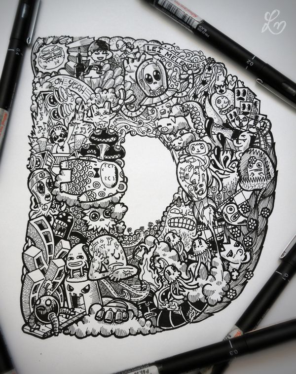 Detail Graffiti Doodle Nama Nomer 30