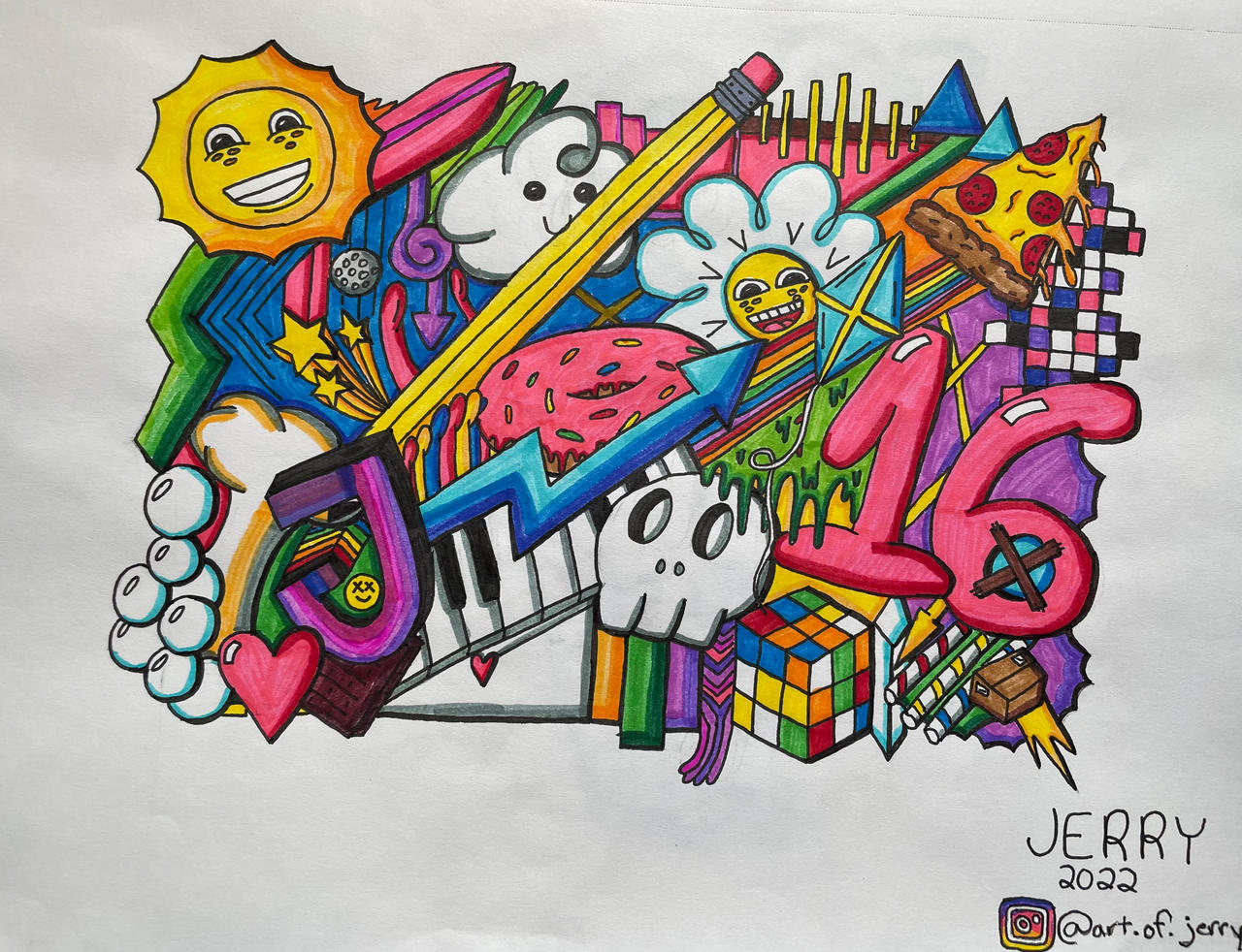 Detail Graffiti Doodle Nama Nomer 39