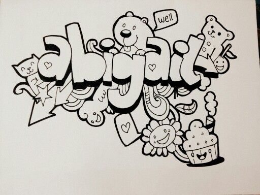 Detail Graffiti Doodle Nama Nomer 8