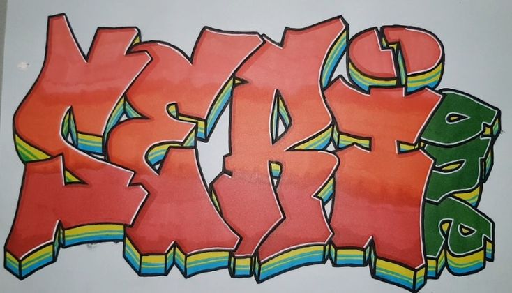 Detail Graffiti Doodle Nama Rian Nomer 7