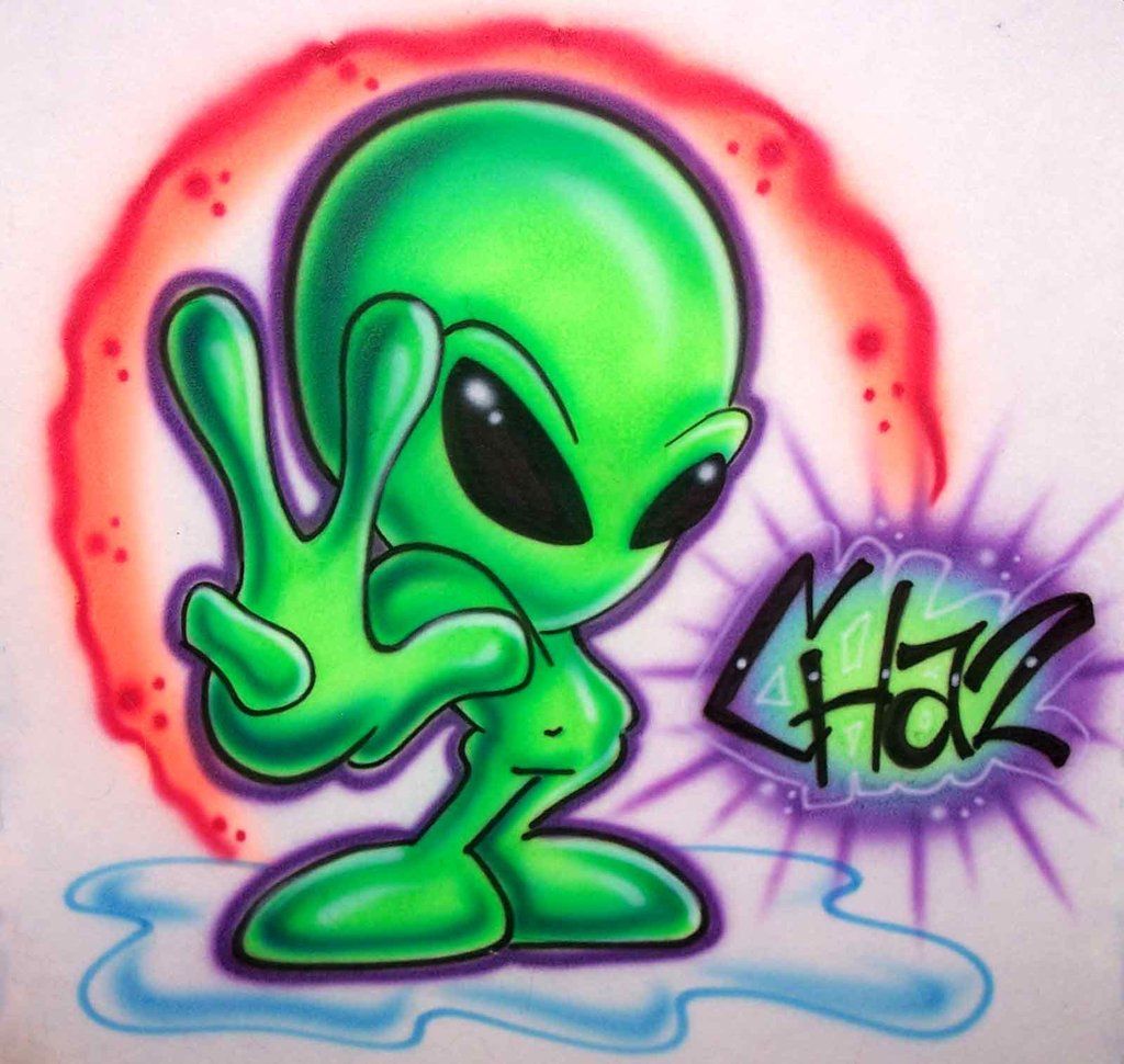 Detail Graffiti Draw Alien Nomer 2