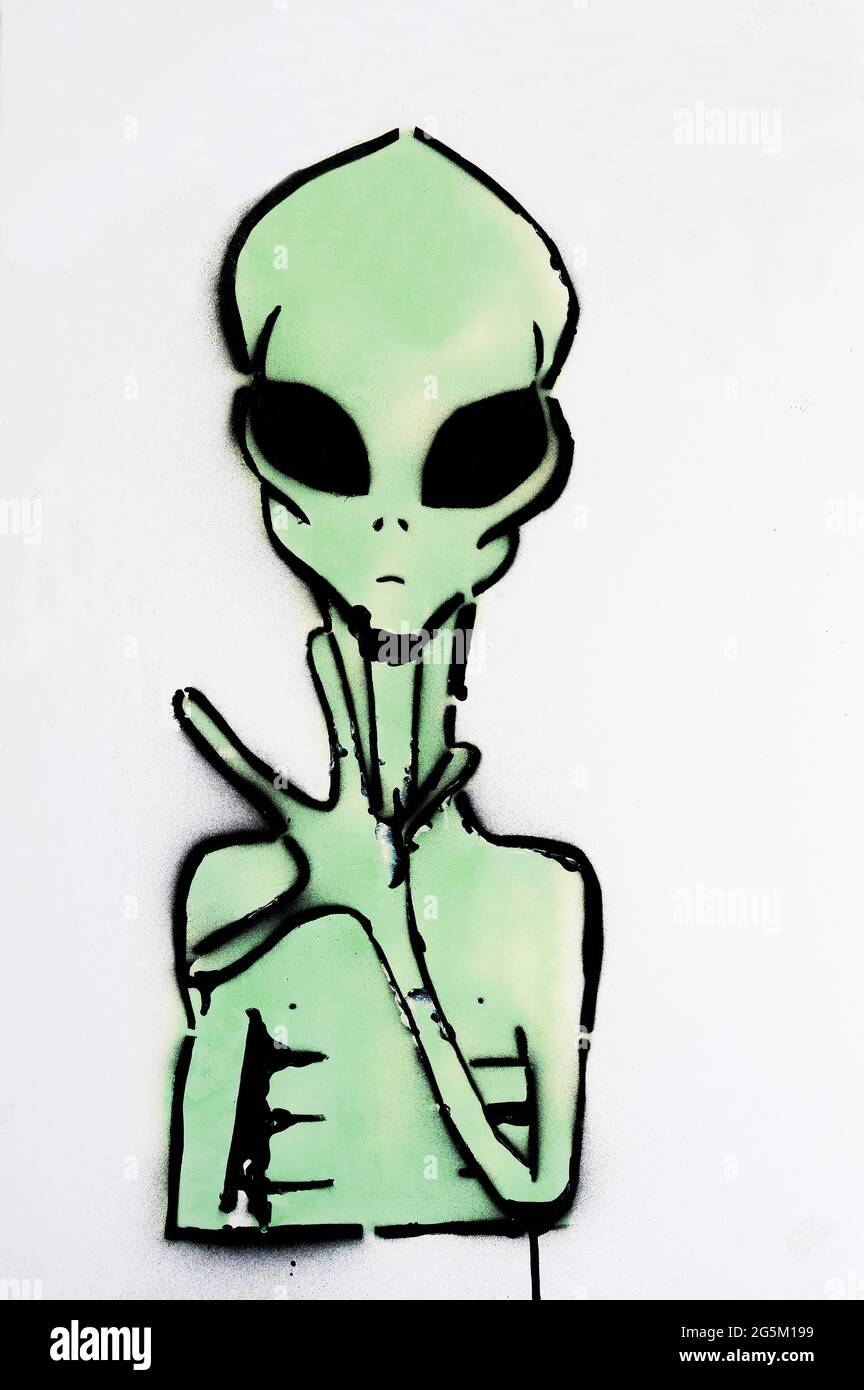 Detail Graffiti Draw Alien Nomer 13