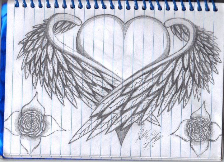 Graffiti Drawings Of Hearts With Wings - KibrisPDR