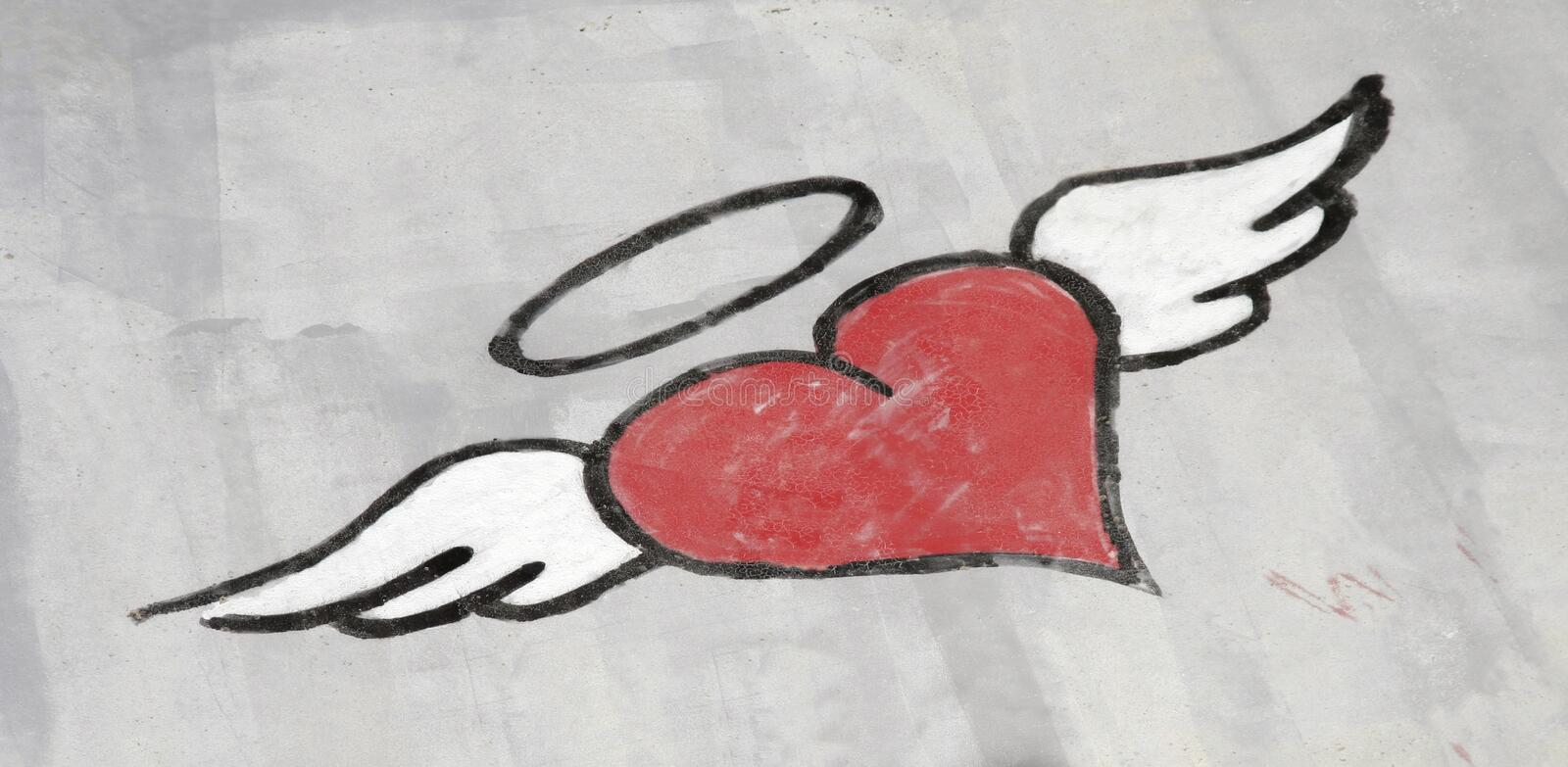 Detail Graffiti Drawings Of Hearts With Wings Nomer 2