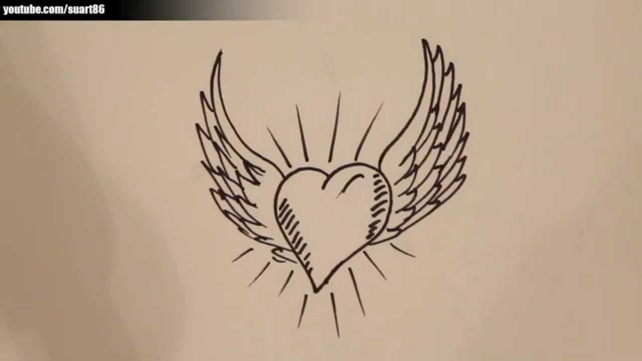 Detail Graffiti Drawings Of Hearts With Wings Nomer 22