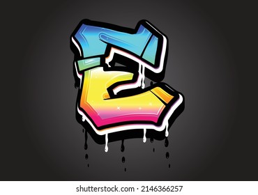 Detail Graffiti E Nomer 18