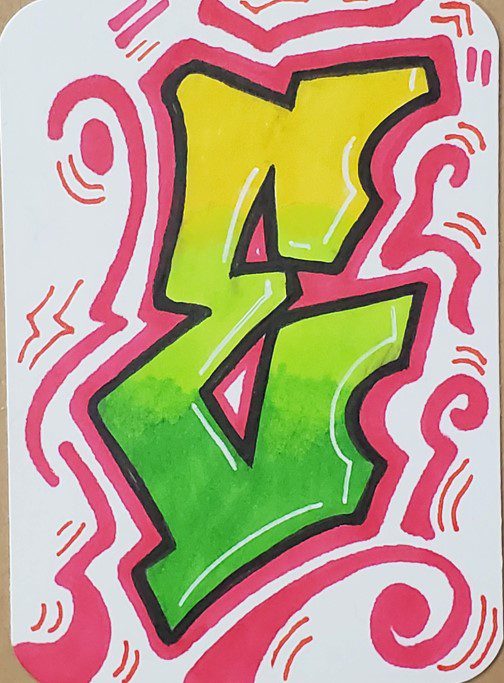 Detail Graffiti E Nomer 34
