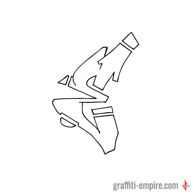 Detail Graffiti E Nomer 8