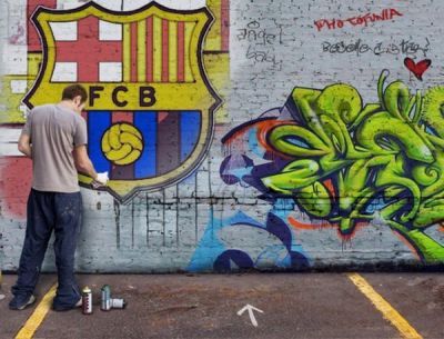 Detail Graffiti Fc Barcelona Nomer 6