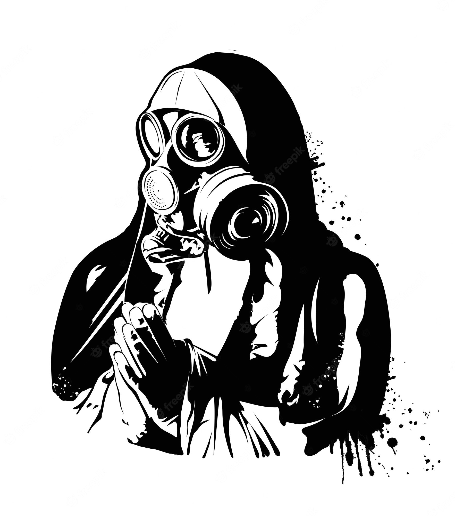 Detail Graffiti Gas Mask Art Nomer 35