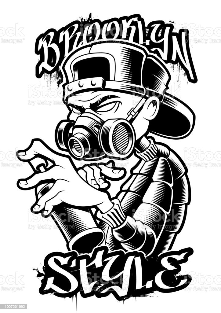 Detail Graffiti Gas Mask Art Nomer 40