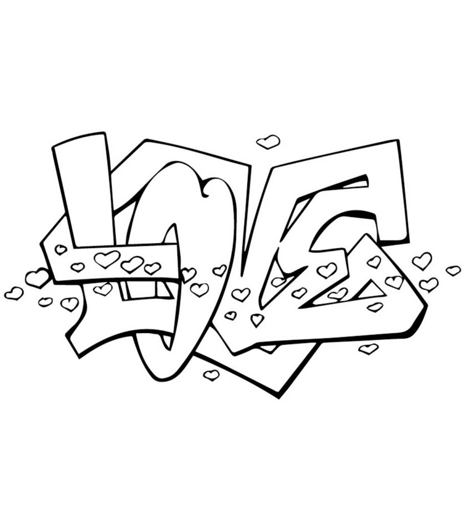 Detail Graffiti Graffiti Coloring Pages Nomer 23