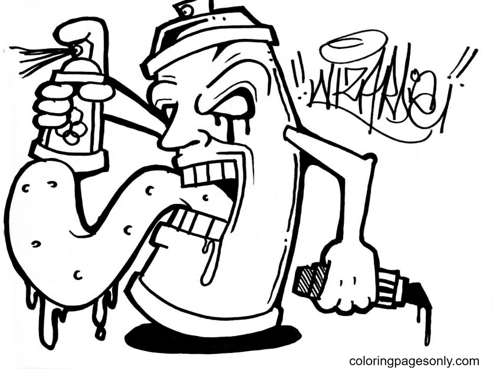 Detail Graffiti Graffiti Coloring Pages Nomer 31