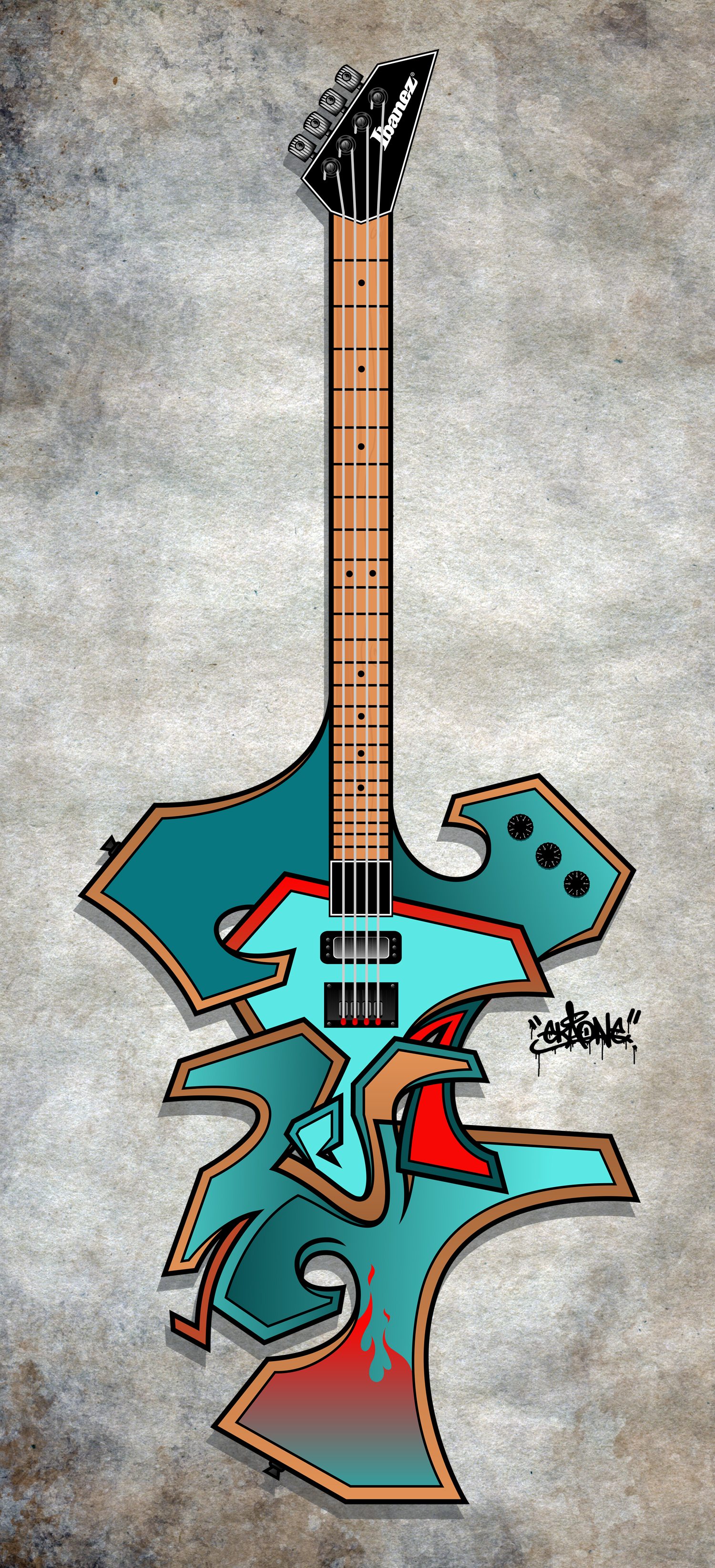 Detail Graffiti Guitar Nomer 30