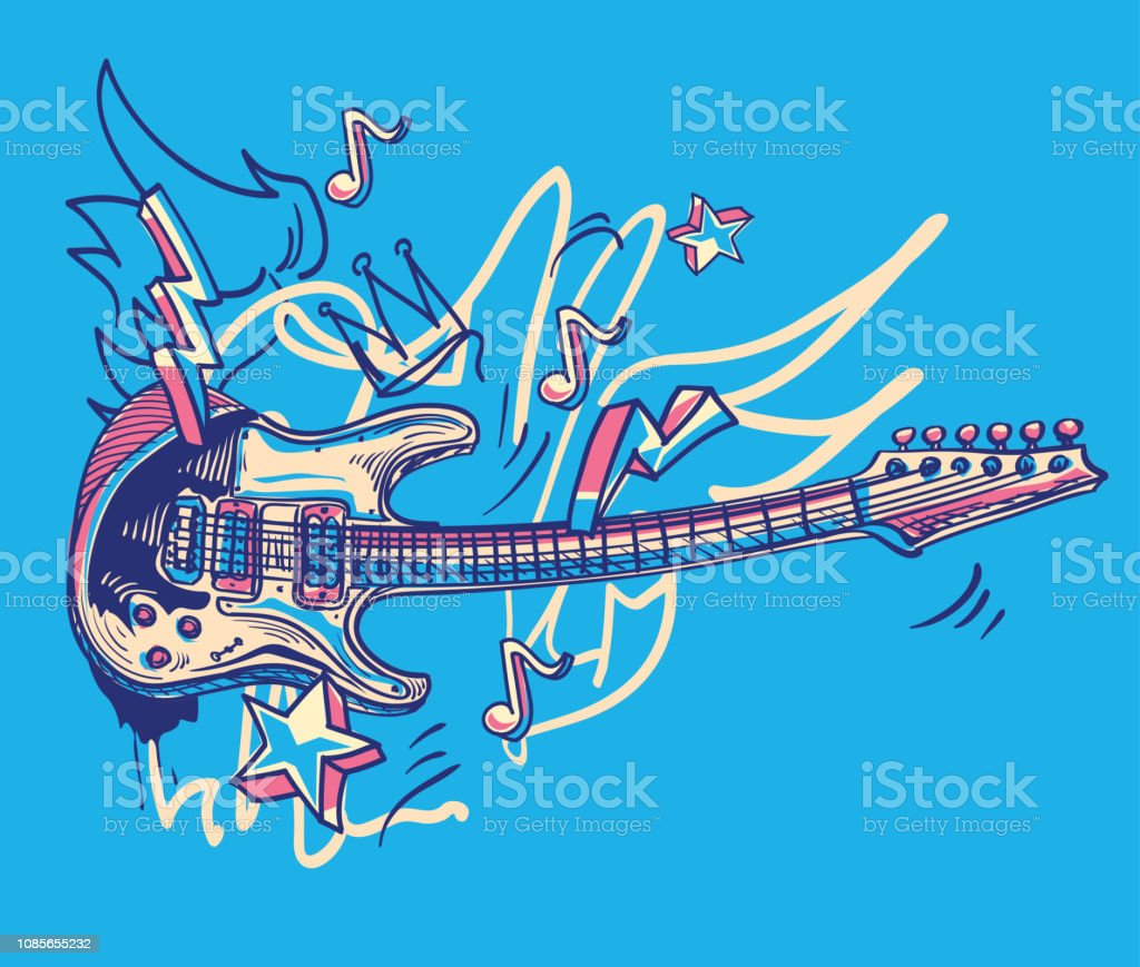 Detail Graffiti Guitar Nomer 46