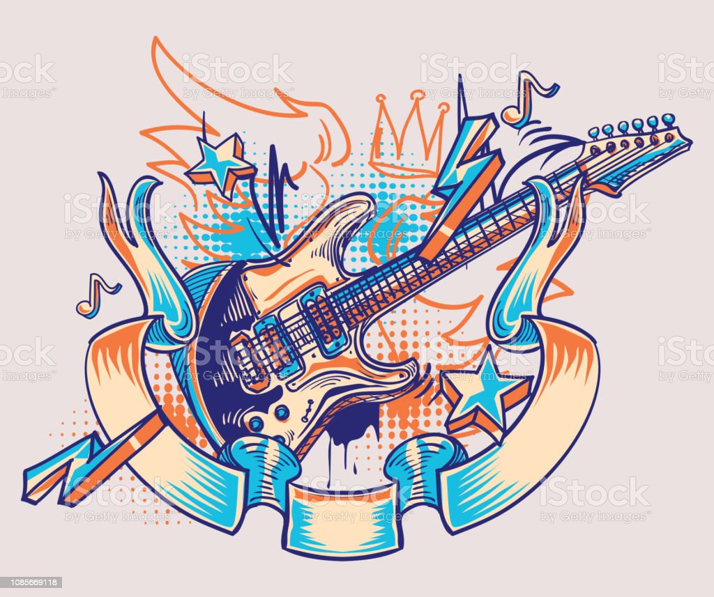 Detail Graffiti Guitar Nomer 49