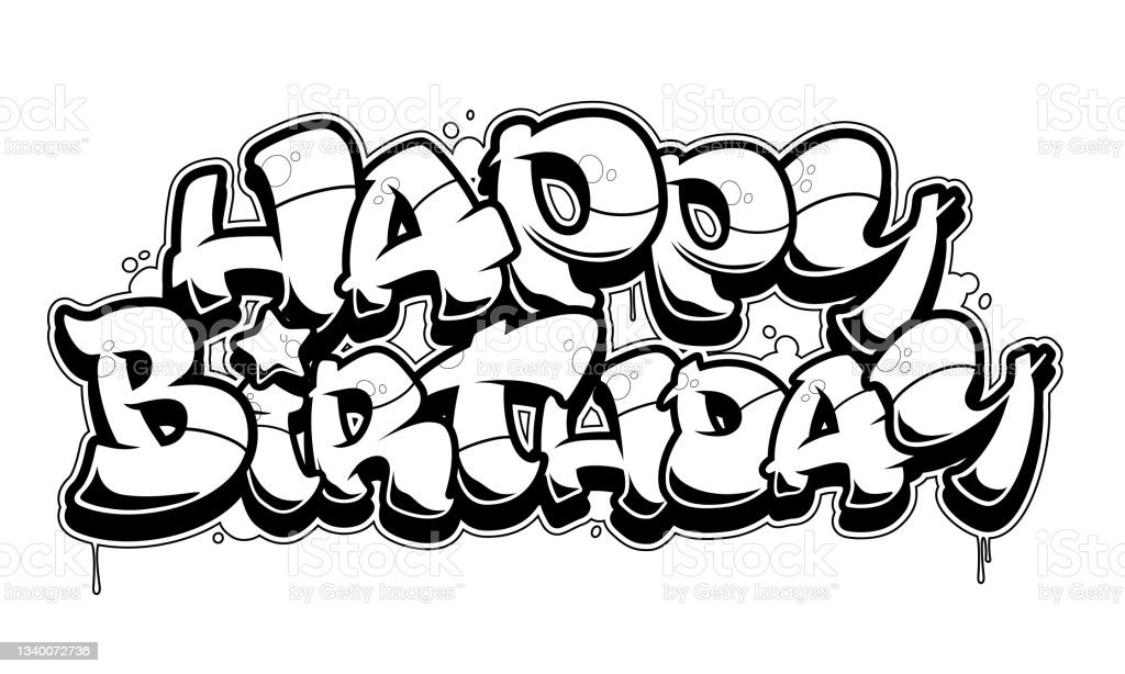 Detail Graffiti Happy Anniversary Hitam Putih Nomer 15