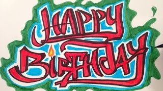 Detail Graffiti Happy Birthday 16 Th Nomer 26