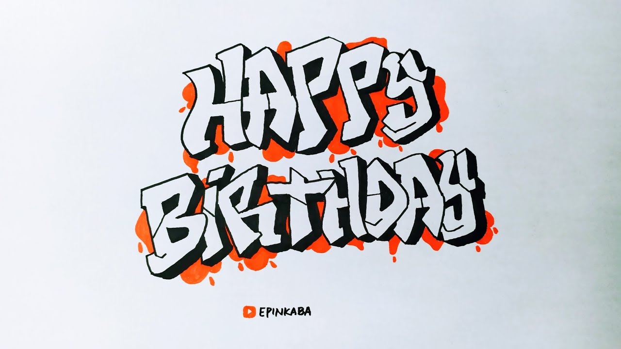 Detail Graffiti Happy Birthday Di Kertas Nomer 24