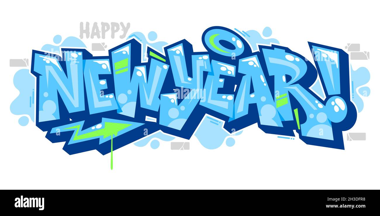 Detail Graffiti Happy New Year Nomer 23