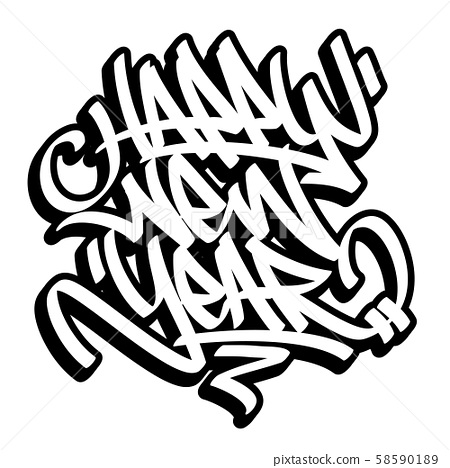 Detail Graffiti Happy New Year Nomer 35