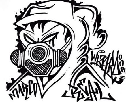 Detail Graffiti Hitam Putih Simple Nomer 9