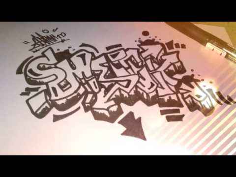 Detail Graffiti Huruf E Sambung Nomer 45