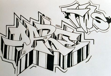 Detail Graffiti Huruf Kertas Nomer 19