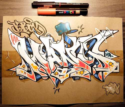 Detail Graffiti Huruf Kertas Nomer 39