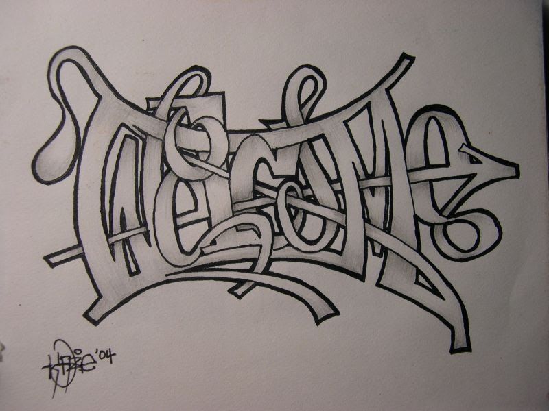 Detail Graffiti Huruf Kertas Nomer 42