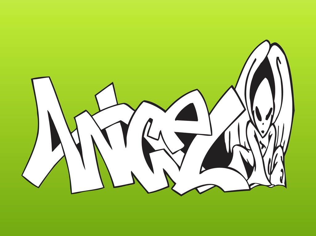 Detail Graffiti Karakter Alien Nomer 22