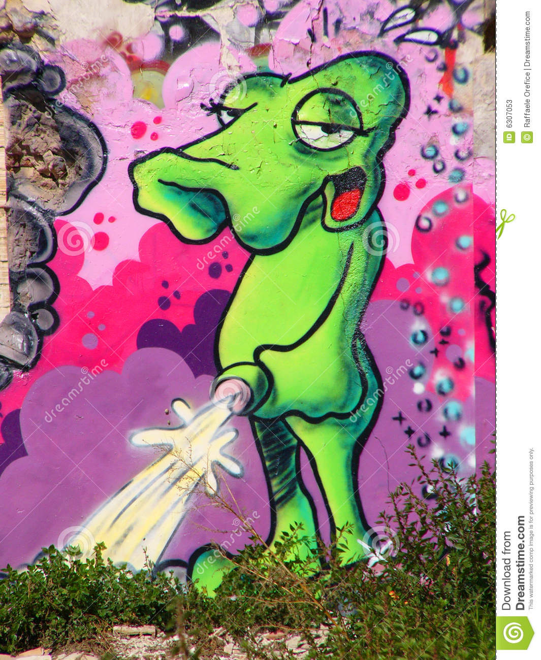 Detail Graffiti Karakter Alien Nomer 7