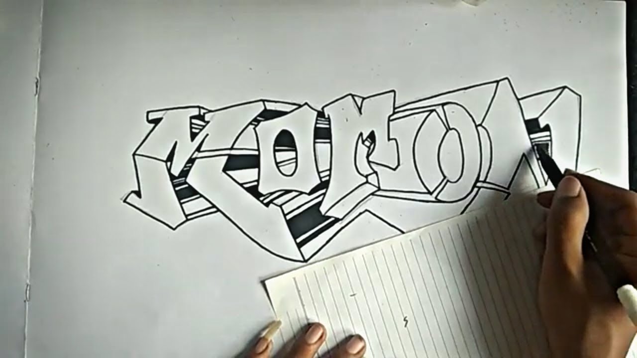 Detail Graffiti Kertas Nama Nomer 14