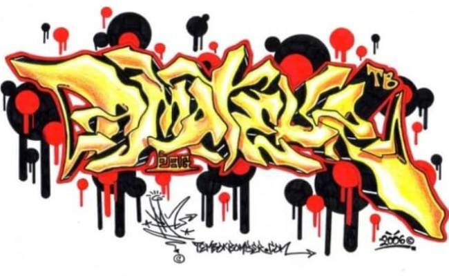 Detail Graffiti Kertas Simpel 3d Nomer 38