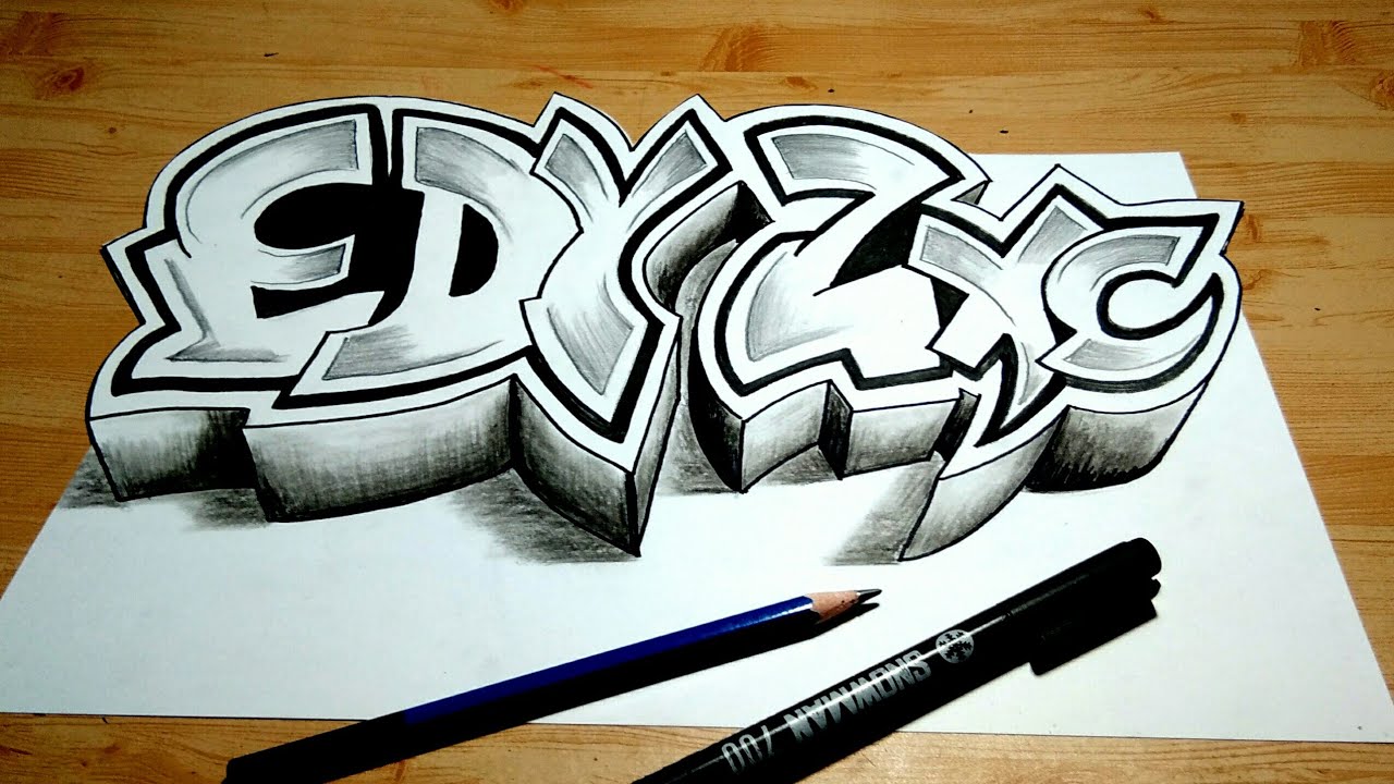 Detail Graffiti Kertas Simple 3d Nomer 4