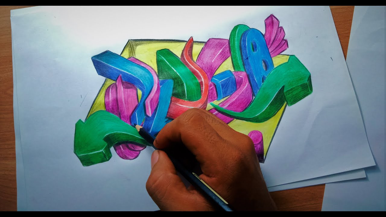 Detail Graffiti Kertas Simple 3d Nomer 31