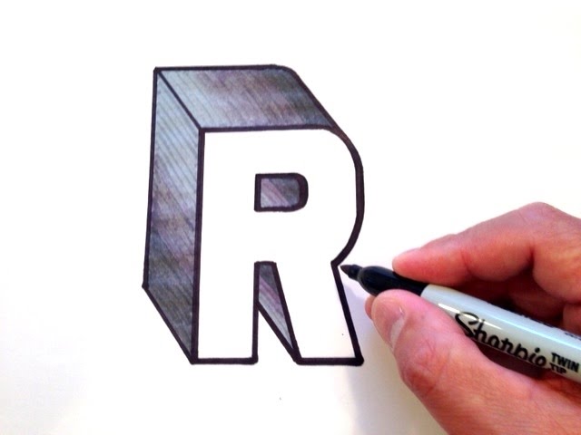 Detail Graffiti Letter R 3d Nomer 9