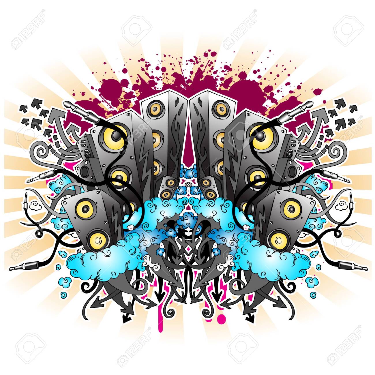 Detail Graffiti Loudspeaker Nomer 19