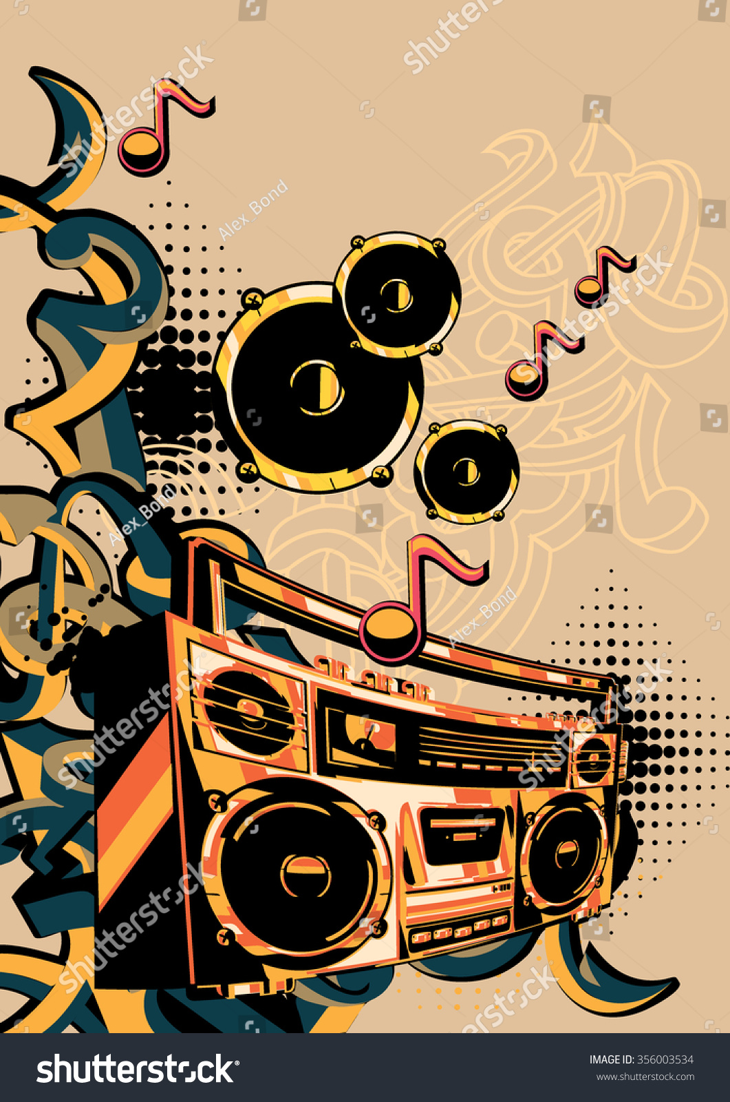 Detail Graffiti Loudspeaker Nomer 7