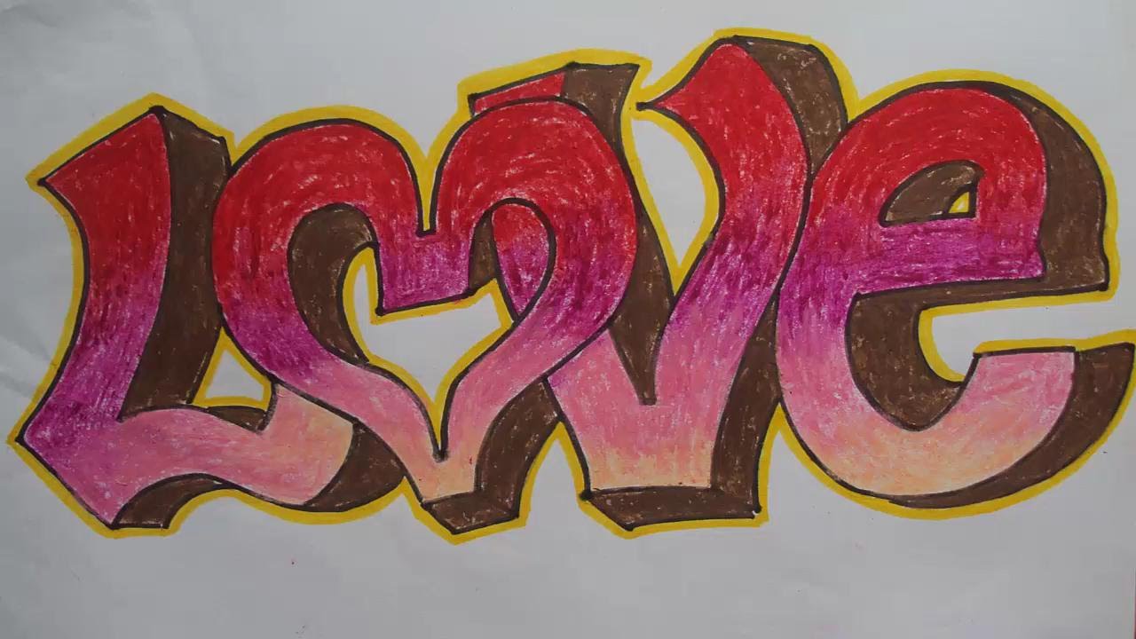 Detail Graffiti Love 3d Nomer 2