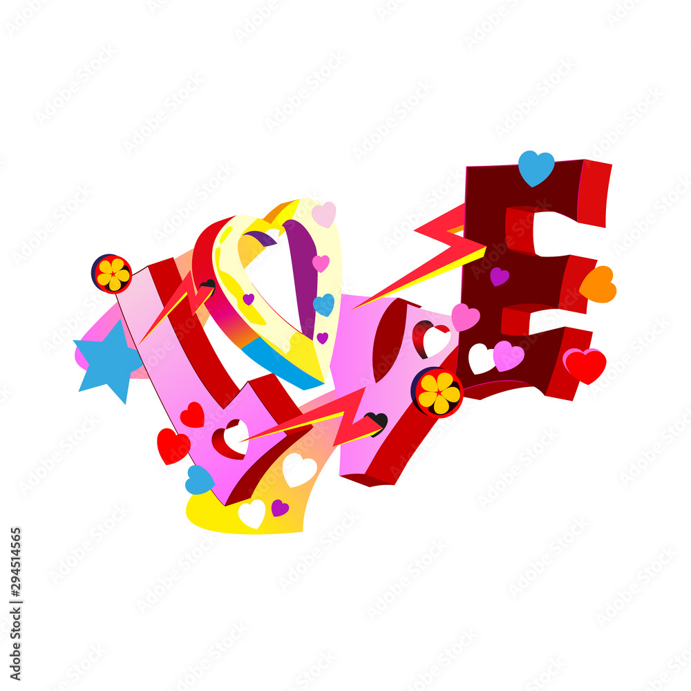 Detail Graffiti Love 3d Nomer 22