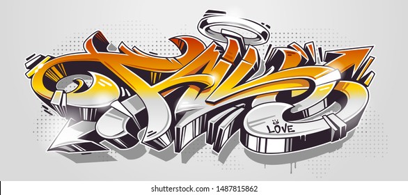 Detail Graffiti Love 3d Nomer 25