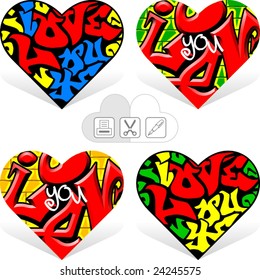 Detail Graffiti Love Heart Nomer 22