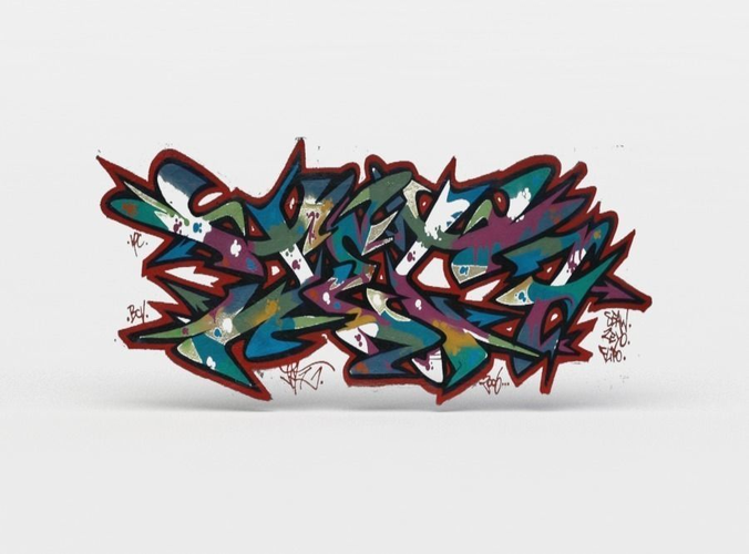 Detail Graffiti Low Poly Nomer 6