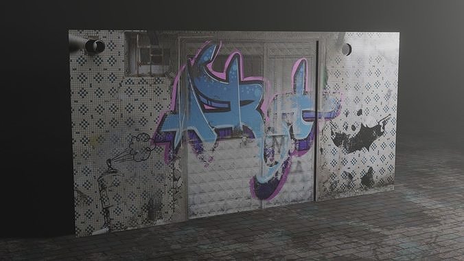 Detail Graffiti Low Poly Nomer 7