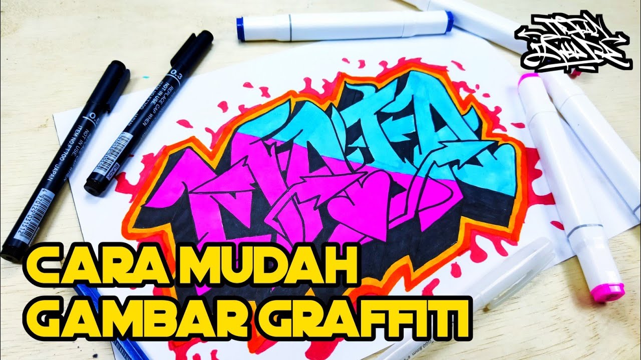 Detail Graffiti Menggunakan Pena Nomer 6