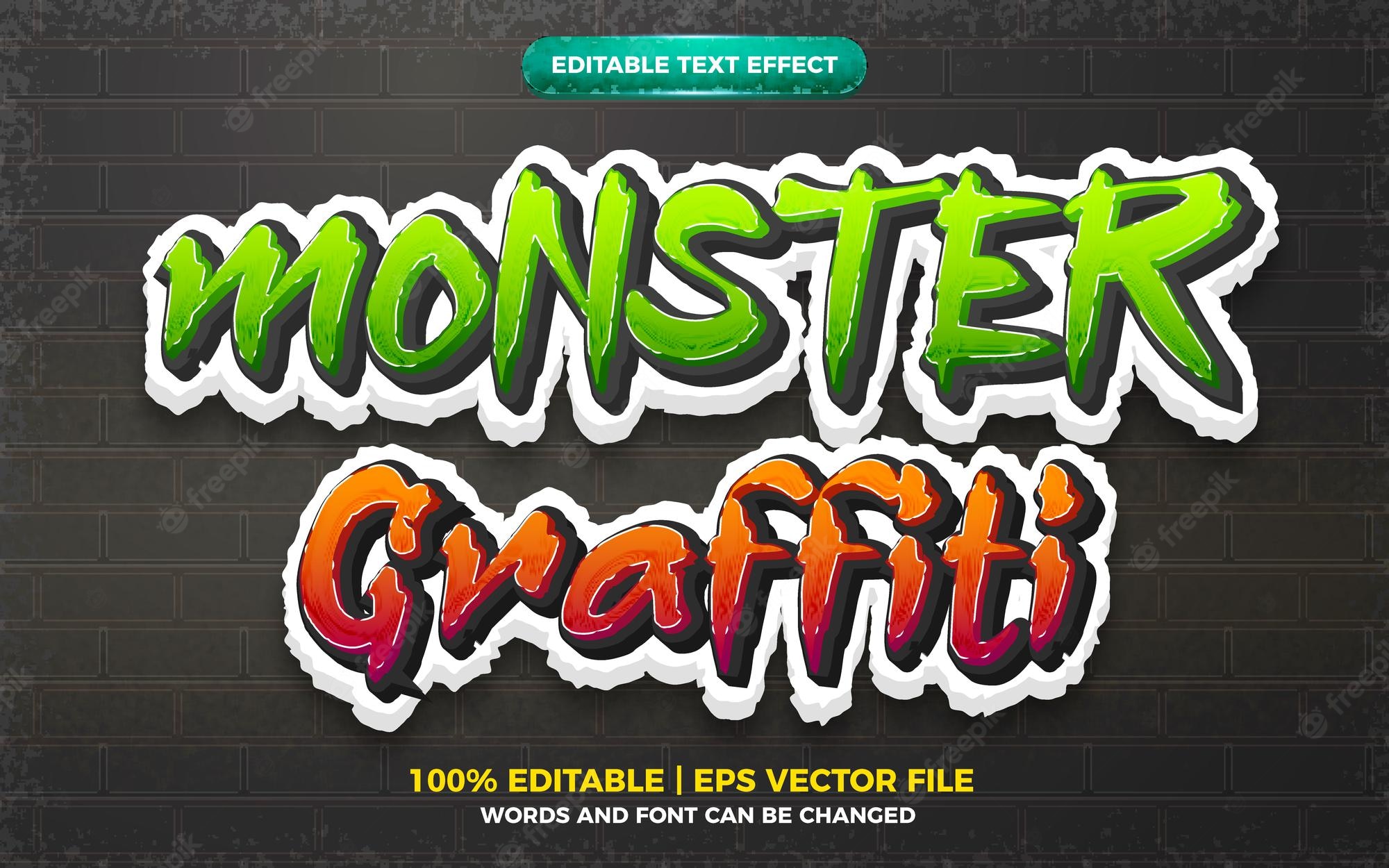 Detail Graffiti Monster 3d Nomer 34