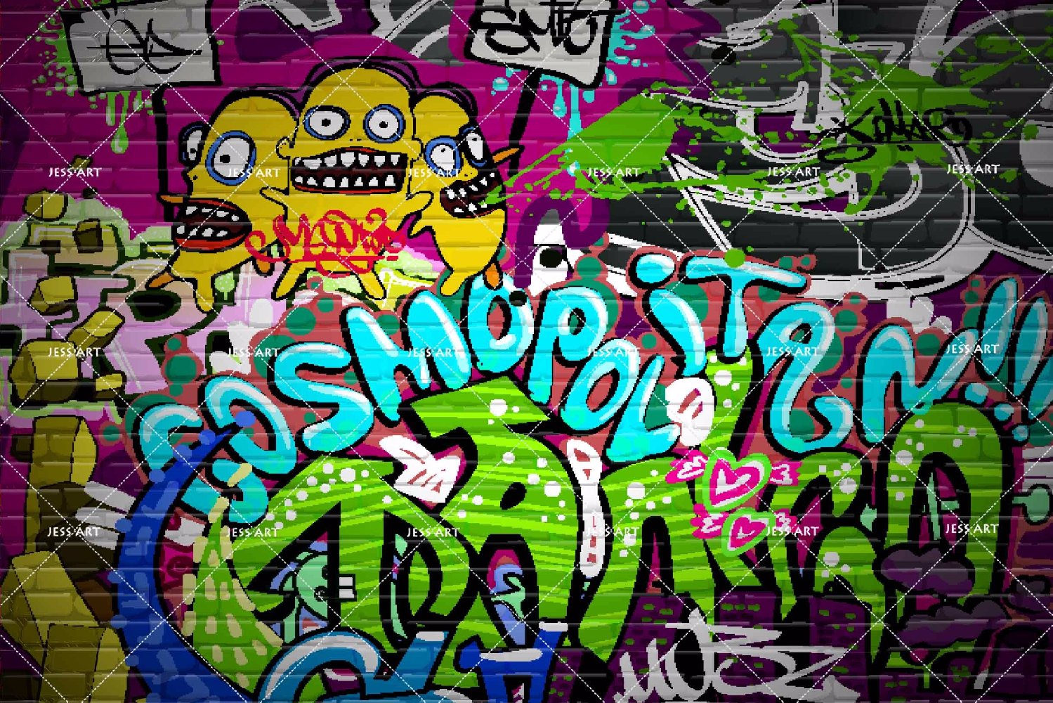 Detail Graffiti Monster 3d Wallpaper Nomer 51